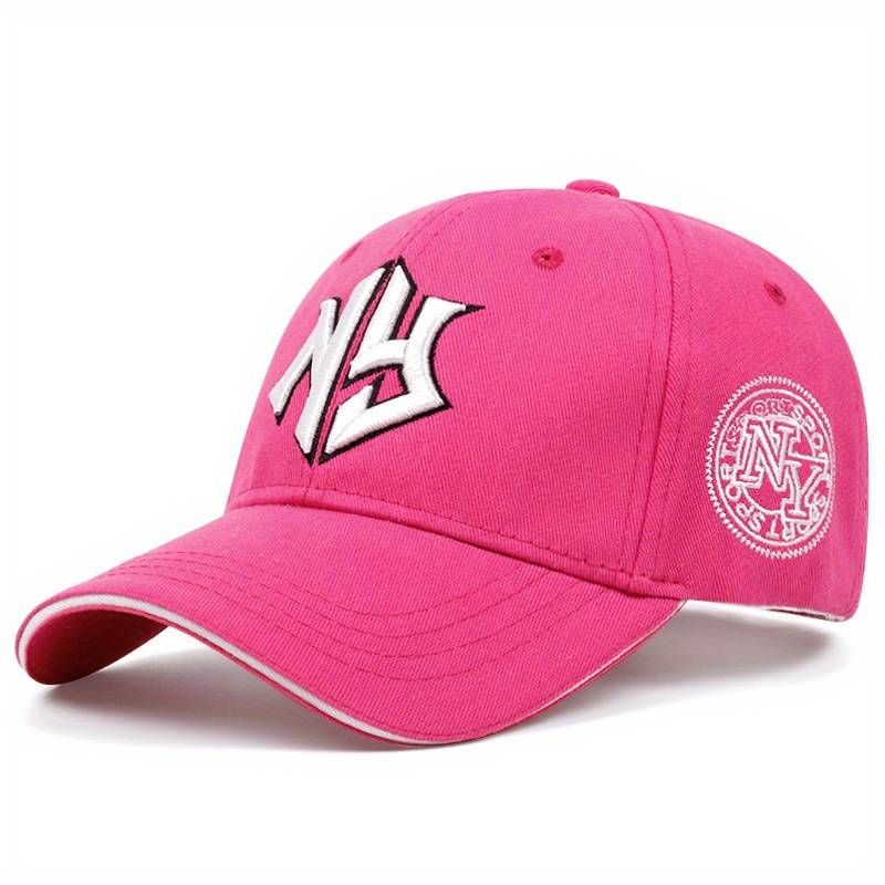 Womens Pink New York NY Baseball Cap - Hip Hop Streetwear - Fast & FREE Shipping - Afbeelding 1 van 1