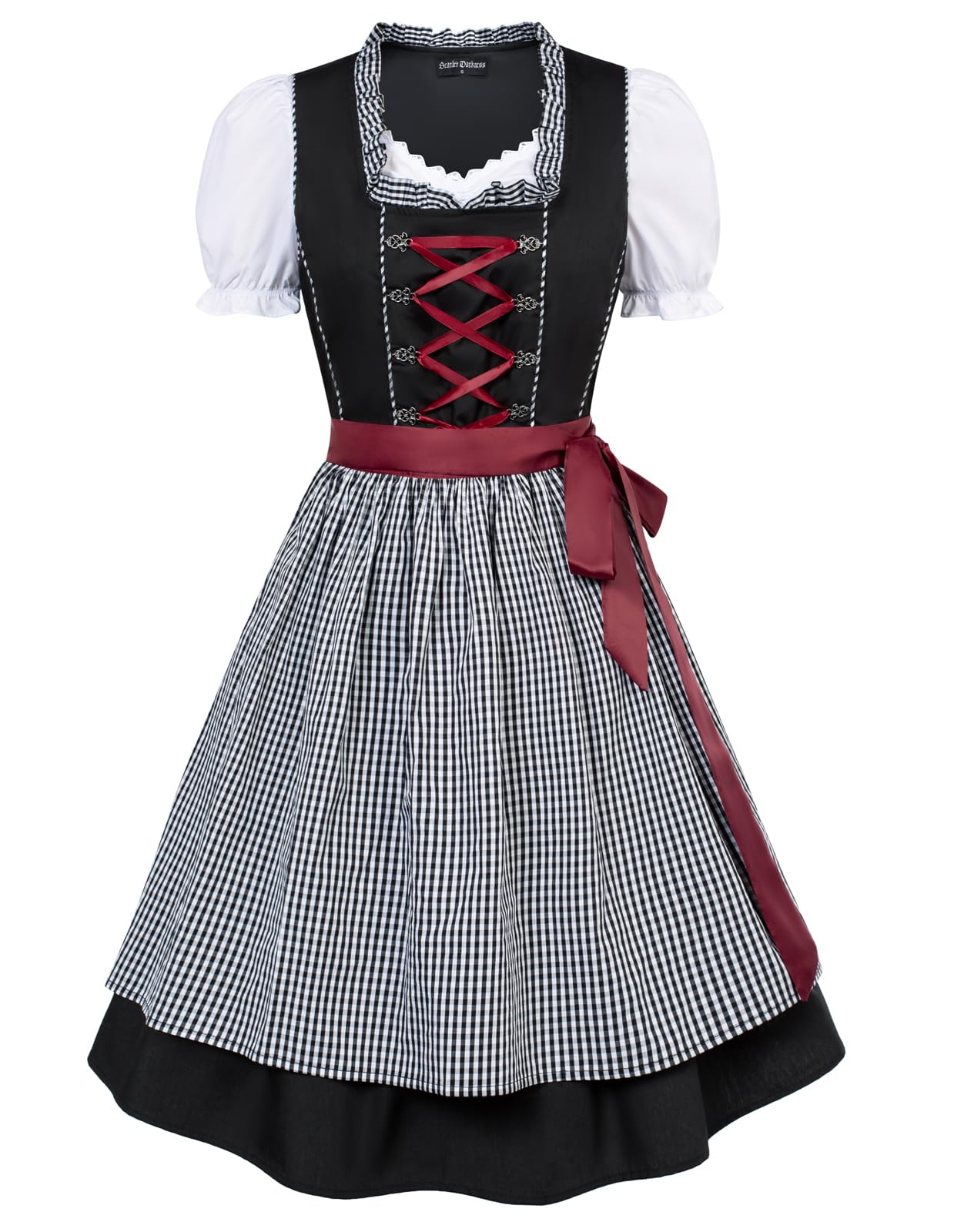 Costumes habillés femmes Dirndl allemand 3 pièces écarlate obscurité pour Oktoberfest... - Photo 1 sur 1