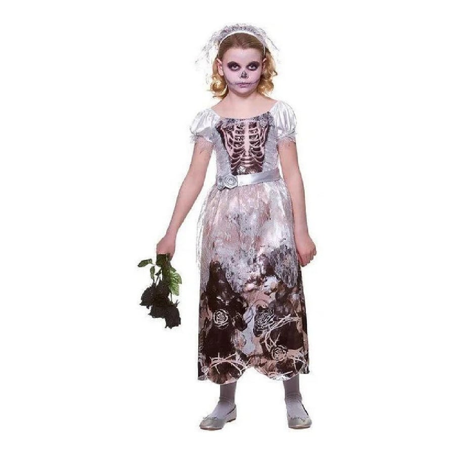 Skeleton Bride - Deluxe Kids Costume for Halloween | Size Age 5-7 - Picture 1 of 1