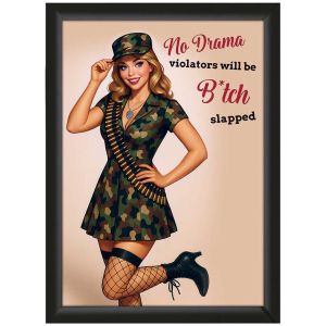 "Violators will be..." – Sarcastic Pin-Up Poster – Empowering & Funny | A4 Framed or Unframed